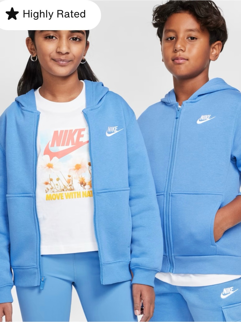 Nike Kids Light Blue Full-Zip Hoodie